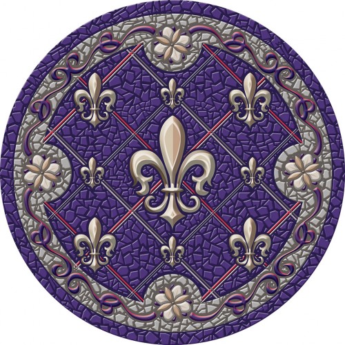 Black Fleur de Lis Mosaic Art