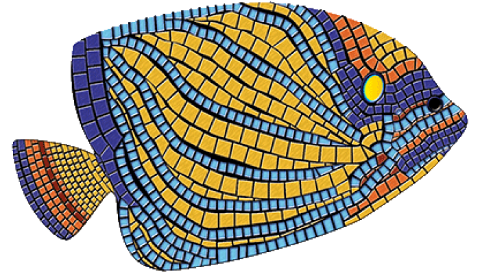 Angelfish Mosaic - MED 59" x 35" 