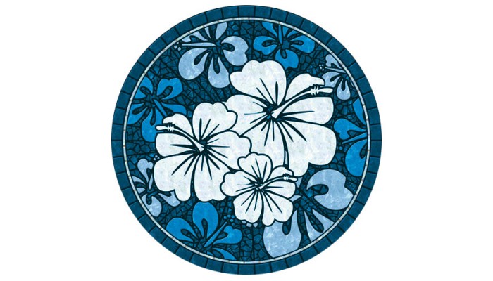 Blue Hibiscus Mosaic - 59"