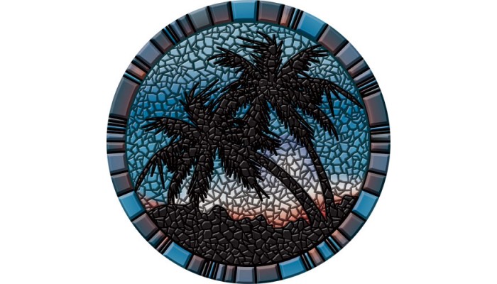 Blue Palm Trees - 29"